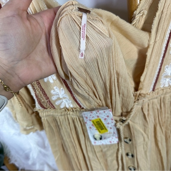 NWT Free People Tan Boho Dress sz XS - Picture 4 of 5